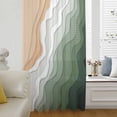 thumbnail image 6 of Sage Green Beach Sheer Curtains 54 Inches Long, Farmhouse Coastal Ombre Sea Waves Art Light Filering Curtains, Breathable Simi Curtain Privacy Drapes for Kitchen Bathroom Small Window Treatment, 6 of 9