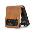 thumbnail image 3 of Dteck Leather Wallet Case for Samsung Galaxy Z Flip 3 with Card Slots Card Holders Shockproof Protective Folding Case For Samsung Galaxy Z Flip 3,Brown, 3 of 6