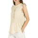 thumbnail image 4 of BLUSA SIN MANGAS CHIC PARA MUJER INSPIRADA, CON VOLANTES Y PLEATS, IDEAL PARA TRABAJAR, TALLA 3XL, BEIGE, 4 of 7