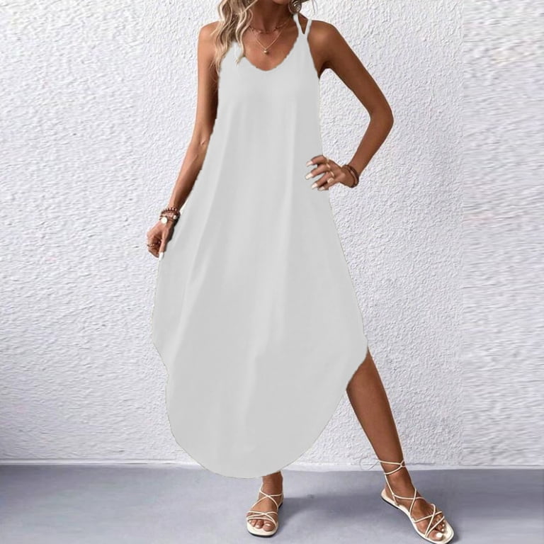 ladies strappy summer dresses PRETTYGARDEN Womens Casual Long Summer Dresses Sleeveless Strappy Loos