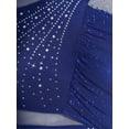 thumbnail image 5 of iiniim Women Lyrical Dress Elegant Modern Contemporary Dance Sparkly Flowy Mesh Tulle Split Long Skirt Navy Blue&Blue L, 5 of 7
