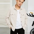 thumbnail image 1 of UACY Jacket Boys Fall Long Sleeve Button Up Shirts Jacket Collared Shacket Lightweight Overshirt with Pockets, 1 of 9