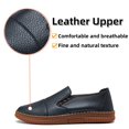 thumbnail image 3 of Men's Casual Leather Loafer Shoes Slip On Soft Breathable Handmade Stitching Fashion Shoes Lightweight Driving Dress Shoe Blue 9.5 US, 3 of 7