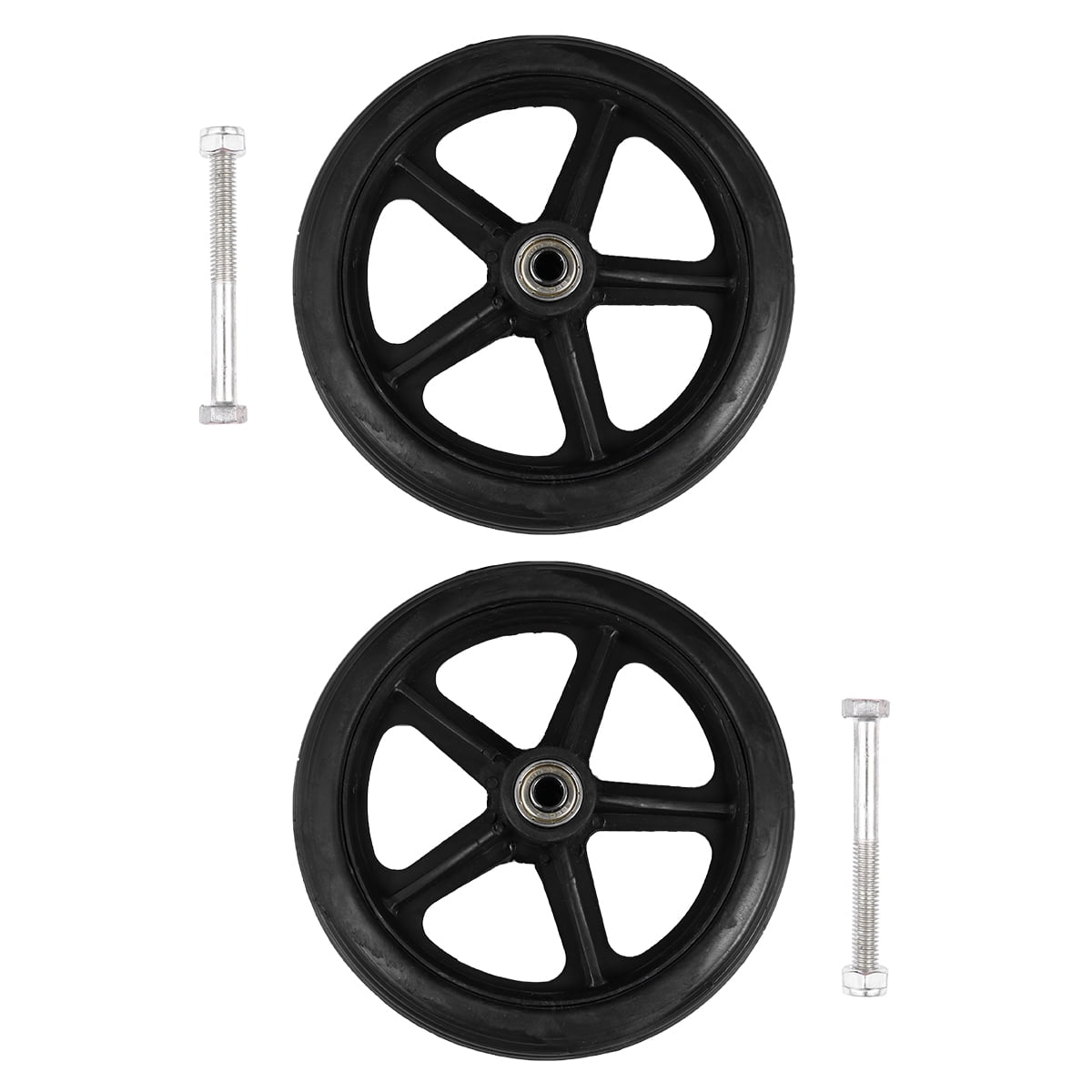 2pcs Wheelchair Front Wheel 7 Inch Manual Wheelchair Front Wheel (Black)