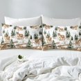 thumbnail image 3 of Woodland Animals Fitted Sheet Bedroom,Tiger Wildlife Bedding Set Twin Size,Rustic Farmhouse Botanical Bed Sheets 2 Pcs(No Top Sheet), 3 of 5