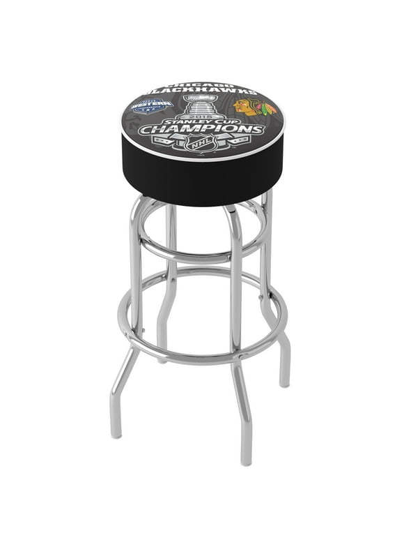 Trademark Gameroom Chicago Blackhawks 2015 Stanley Cup Champs Bar Stool with Padded Seat