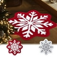thumbnail image 7 of Christmas Rugs, Holiday Floor Mats, Snowflake Shaped Non-Slip Christmas Mat for Living Room Bedroom Kitchen Bathroom, Soft Polyester Decorative Floor Rug 40x40cm Red White, 7 of 7