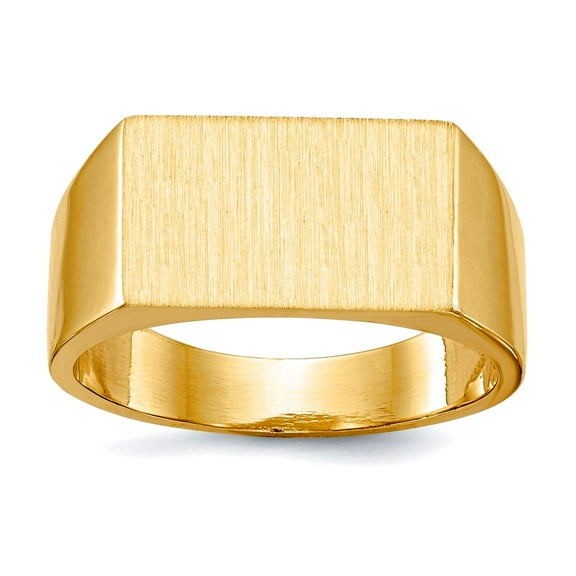 14k Yellow Gold Polished Solid Back Mens Signet Ring Size 10 Ring for Men - 10.0 Grams