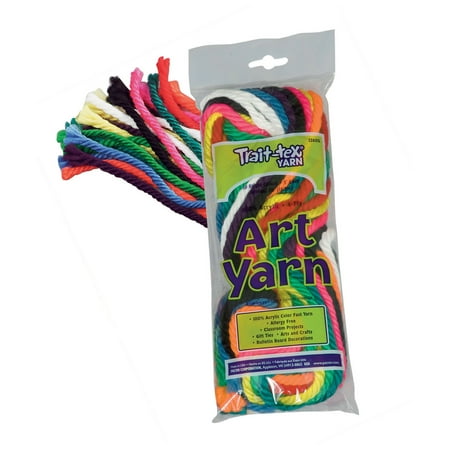 Pacon® Trait-tex® Art Yarn, 50', Bright Colors - 10 Strands per pack, 3 packs