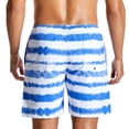 thumbnail image 7 of Herrnalise Men's Sport Shorts Drawstring Loose Striped Swimming Pants Casual Shorts Beach Pants Relaxed Fit Summer Cargo Shorts Sky Blue, 7 of 7