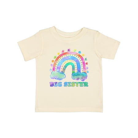 

Inktastic Big Sister Watercolor Rainbow with Clouds Gift Baby Girl T-Shirt