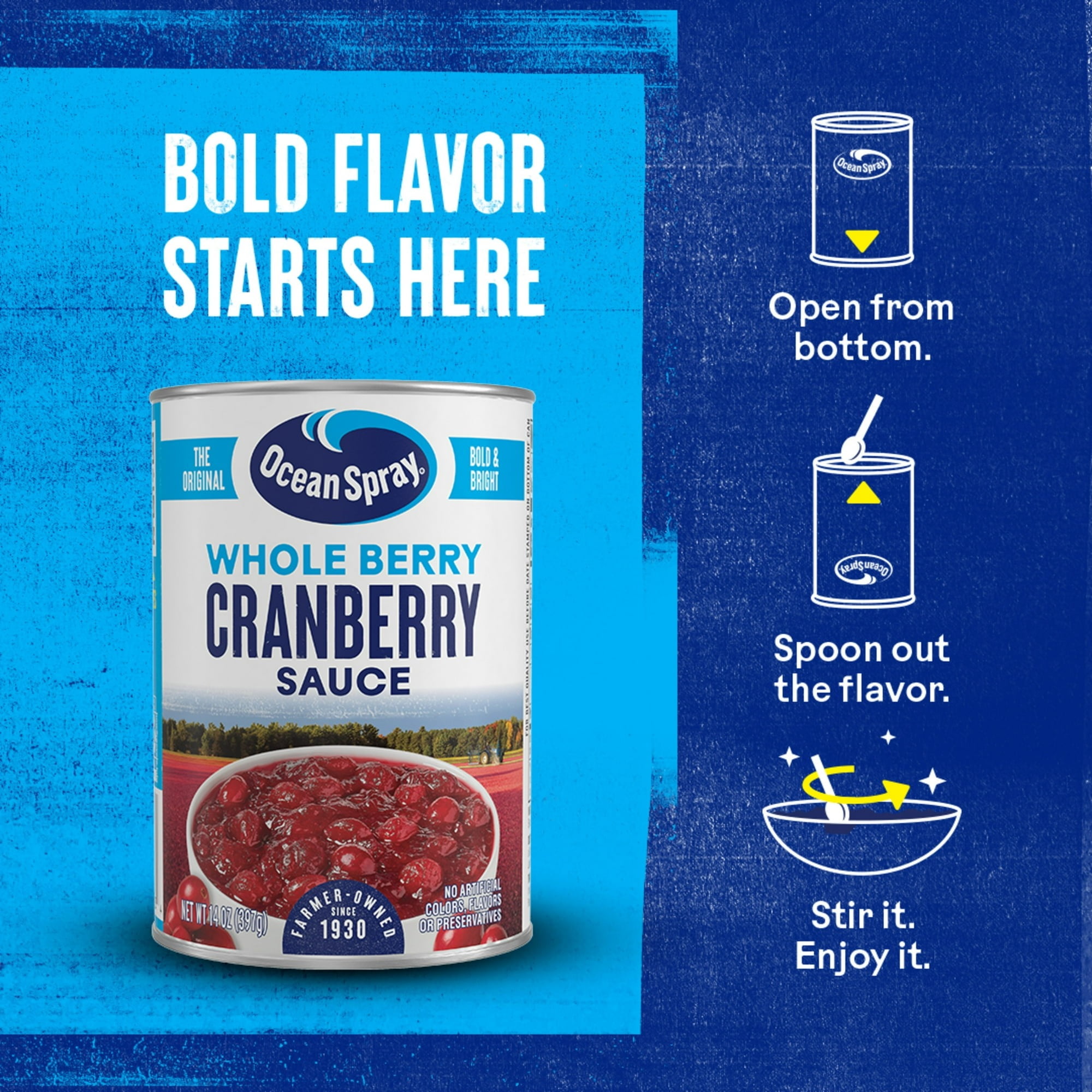 (3 pack)Ocean Spray® Whole Cranberry Sauce, Canned Side Dish, 14 oz Can