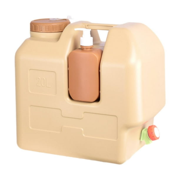 de contenedores de agua de 20 litros con espita con jarra de agua para la barbacoa de pesca al aire libre
