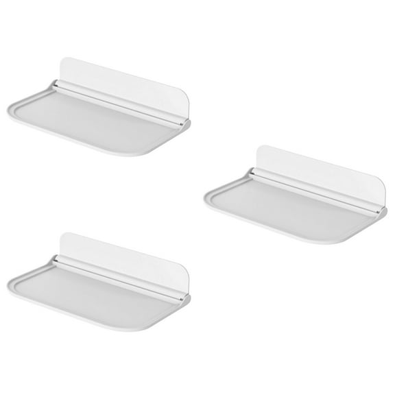 Eease White Wall Mounted Folding Shelves for Bathroom/Kitchen (3pcs)