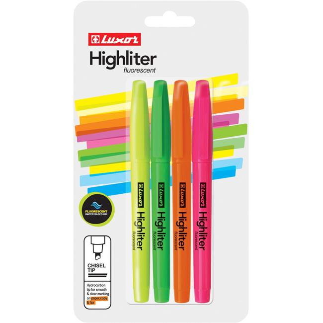 Luxor 2319444 DDI Fluorescent Highlighter, Bright Color Case of 144
