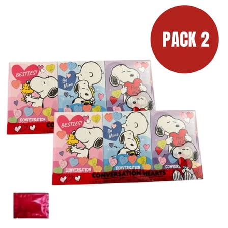 Conversation Hearts Candies, 3-Count Boxes, Pack of 2 | Classic Valentine’s Day Candy | Sweet Messages Candy | Includes BONUS LaPrima Morceau Bonbon