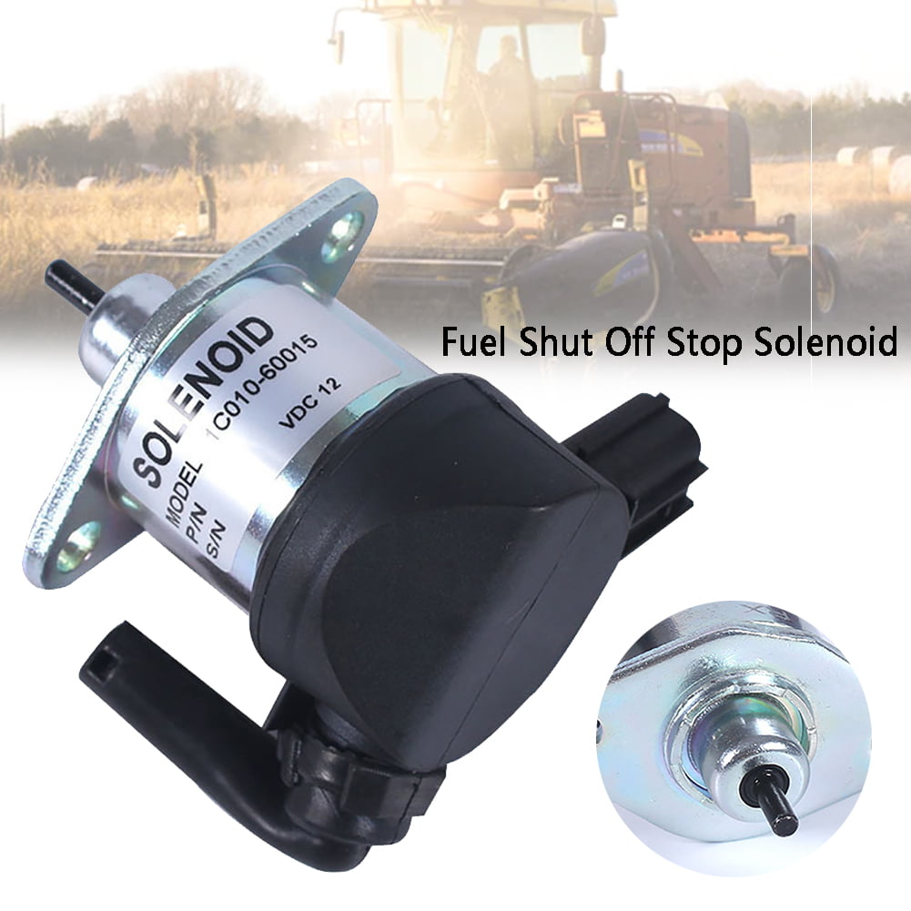 Fuel Shut Off Stop Solenoid 1C010-60015 Replacement For Kubota M6800 M8200 M8540 