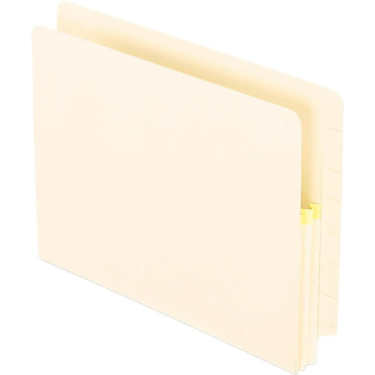Manila Drop Front Shelf File Pockets with Tyvek Gusset Top, 1.75 Manila Drop Front Shelf File Pockets with Tyvek Gusset Top, 1.75