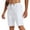 White, variant on Tyhengta Mens Shorts Casual Cotton Workout Shorts Drawstring Zipper Pockets Elastic Waist White 32