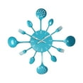 thumbnail image 2 of Transemion Kitchen Iron Wall Clock 3D Removable Spoon Clocks Cookware Hanging Ornament Quartz Living Room Hotel Home Decor Blue, 2 of 6