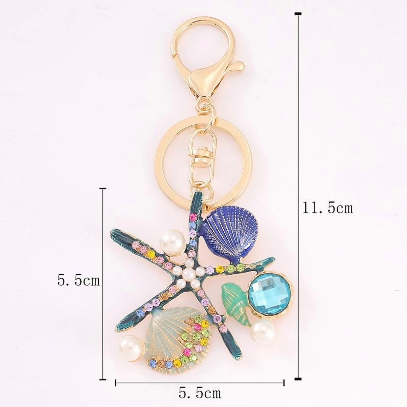 Starfish Keychain,Keychains for Women Key Ring Hanging Pendant Creative Car Bag Keychain Gifts Decoration