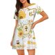 thumbnail image 1 of Easygdp Farm Bee Cute Honey Camisón de manga corta para mujer, informal, estampado, 1 of 6