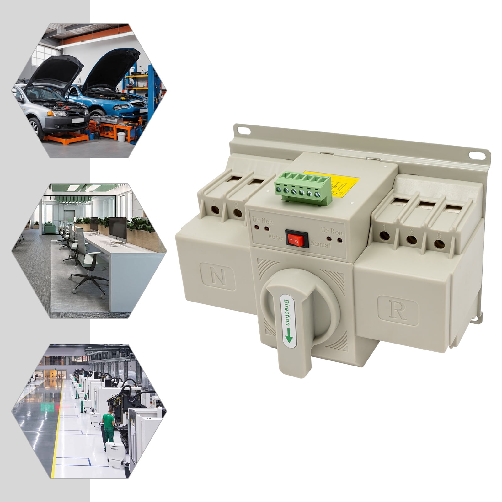 Dwellnix Automatic Transfer Switch, Dual Power Supply, Fast Switching (2S), High-Quality Plastic, Multiple Ports for Wiring, Easy Operation, Manual and Auto Mode for Continuous Power