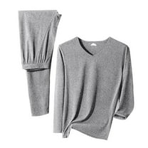 TMOYZQ Men's Winter Thermal Underwear Sets Fleece Lined Ultra Soft Long Johns & Thick Tops 2 Piece Warm Base Layer Loungewear on Clearance