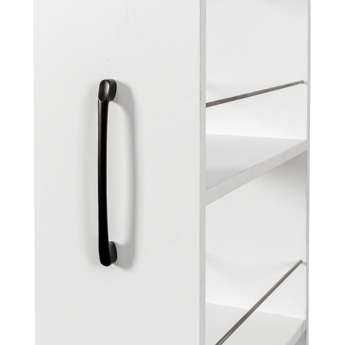 7 Tier Pull-Out Kitchen Pantry Storage Cabinet, Multi-Tier Single-Sided Open Shelf, Spice Rack Next to Fridge, Wood Hutch Food Pantries Cupboard for Dining Room, White