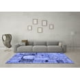 thumbnail image 3 of Ahgly Company Machine Washable Indoor Round Patchwork Blue Transitional Area Rugs, 5' Round, 3 of 4