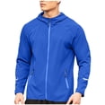 thumbnail image 2 of Men's Summer Running Windbreaker Hooded Jacket - Lightweight Polyester Spandex Quick-Dry Outdoor Exercise Coat, 2 of 8