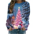 thumbnail image 2 of ‌FDGIU Women's Christmas Sweatshirt 2025 – Fleece Lined Pullover, Merry & Bright Holiday Top, 2 of 5