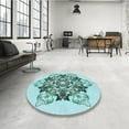 thumbnail image 4 of Ahgly Company Machine Washable Indoor Rectangle Transitional Light Aquamarine Green Area Rugs, 2' x 5', 4 of 7