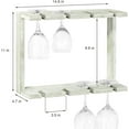 thumbnail image 2 of 2 Tier Wall Mounted Wood Wine Glass Holder Rack, Set of 2, Gray Green, 2 of 7