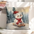thumbnail image 6 of Cute Polar Bear Sledding WinterLinen toss pillowcase decoration pillowcase gifting preferred 24x24 inch cushion cover 4 sets sofa pillowcase sofa bedroom living room car, 6 of 8