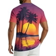 thumbnail image 6 of Domuza Men's Summer Streetwear Causal T Shirts Ombre Tropical Print Crewneck Short Sleeve Tee Shirts Tops Purple M, 6 of 6