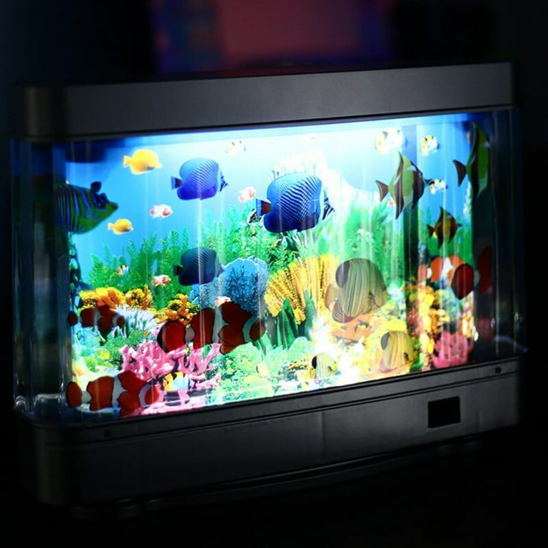 Artificial Tropical Fish Tank Lamps Aquarium Decor Virtual Ocean in Motion Night Light Children Halloween Christmas Gift Toy Walmart
