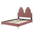 thumbnail image 3 of Tufted Platform Bed Frame, Twin Size, Velvet, Pink, Modern Contemporary Urban Design, Bedroom Master Guest Suite, 3 of 10