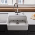 thumbnail image 2 of White 23" Smooth Apron Fireclay Single Bowl Farmhouse Kitchen Sink, 2 of 7