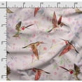 thumbnail image 2 of Soimoi Bird & Flowers PrintedCuddle Minky Fabric Sewing Fabric By The Yard 56 Inch WideDecorative Plush Soft Fabric Baby Garments Toys And Blankets-Light Pink, 2 of 5