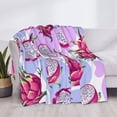 thumbnail image 3 of Uemuo Dragon Fruit Printed Throw Blanket for Couch, Fluffy Fuzzy Blankets for Bed, Sofa, Cozy Flannel Faux Fur Blanket-50"x40", 3 of 6
