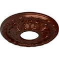 thumbnail image 3 of Ekena Millwork 11 3/8"OD x 3 5/8"ID x 1 1/8"P Leaf Ceiling Medallion (Fits Canopies up to 4 3/4"), Hand-Painted Antique Copper, 3 of 7