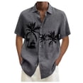 thumbnail image 1 of Designer Spring Summer Men's Casual Cotton Solid Color Short Sleeve Shirts Loose ShirtsXL, 1 of 5