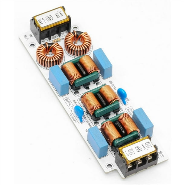 Filtro 6A Supresor de Interferencias Electromagnéticas de 4 Etapas Purificador de Amplificador de Audio EMC de Potencia Común Sin Carcasa
