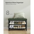thumbnail image 4 of SONGMICS Banc de Rangement pour Chaussures, Banc d'Entrée avec Coussin, 31 x 81 x 49 cm, Étagère à Chaussures avec Siège, Gain de Place, Style Moderne, pour Salon, Chambre, Couloir, Vert Forêt et Noir Encre, 4 of 6