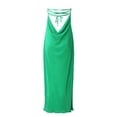 thumbnail image 6 of TAIAOJING Women Spaghetti Strap Dress Sleeveless Halter Jacquard Long Cutout Flower Lace Up Backless Long Fall Clothes Dresses Vestido De Mujer, 6 of 8