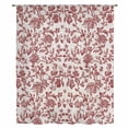 thumbnail image 2 of Farmhouse Red Sheer Curtains 63 Inches Long, Vintage Flower Leaf Botanical Plant Light Filering Curtains, Breathable Simi Curtain Privacy Drapes for Living Room Bedroom Lightweight Window Treatment, 2 of 9