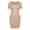 Beige, variant on MANIFIQUE Shapewear Slips for Under Dresses, Square Neckine Tummy Control Short Sleeve Seamless Slim Fit Mini Dresses