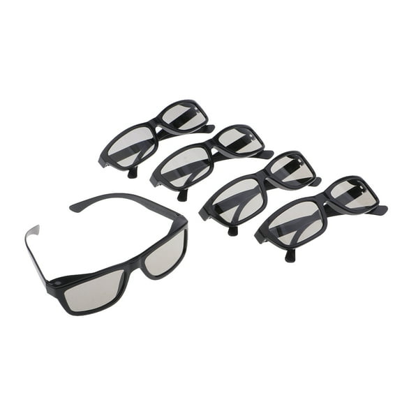 5pcs Passive Polarized 3D Glasses All Passive 3D TVs Cinema Glasses For Watching Movies black