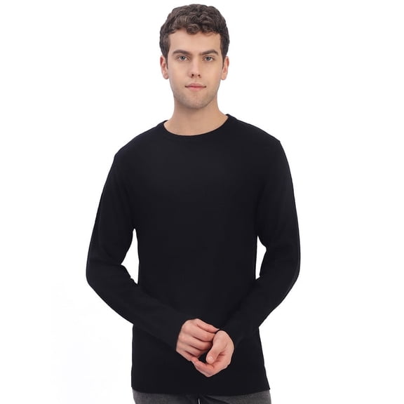 Cavardi Casual Men’s Round Neck Sweater – Black | XXL